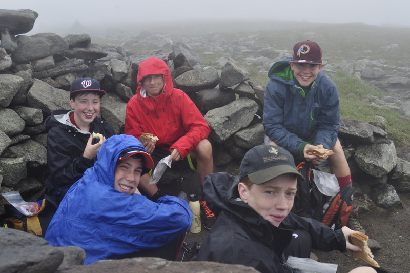 These boys got a taste of the unpredictable power of the mountains.  "It should clear as you hike along," I told the boys who hiked to the open summit of Mt. Moosilauke.  