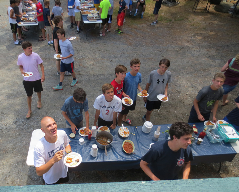 Wednesdays feature a leftover picnic at lunch and a cookout for dinner.  Boys really enjoy these events.  