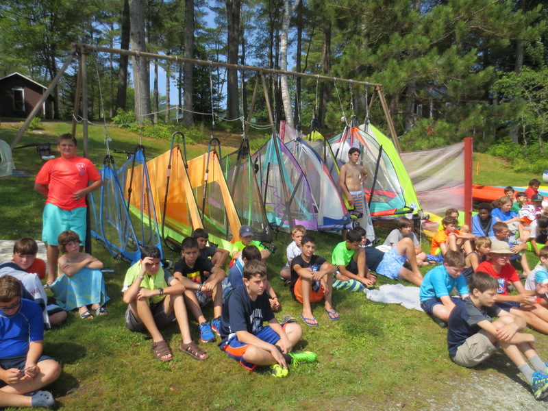 One final orientation meeting -- on the waterfront-- was the lone "imposition" placed on the campers yesterday morning.