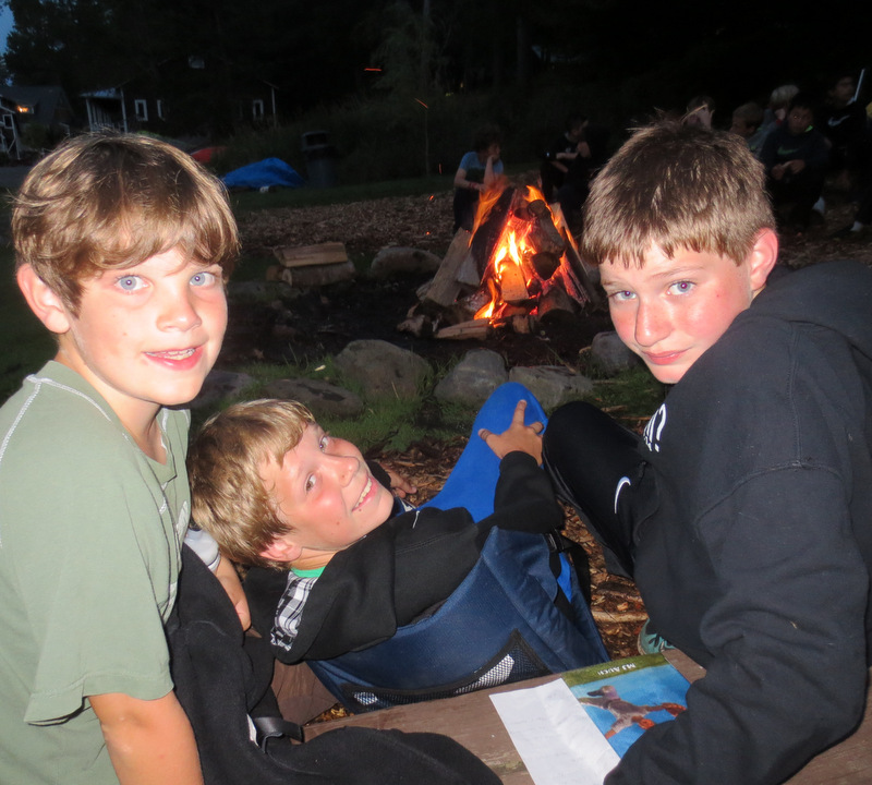 The boys listened intently to a batch of very old camp stories told by yours truly...