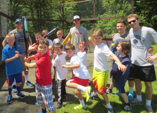 I was happy to follow the baseball clinics, which used tennis balls at the start of the clinic week. My idea -- let the boys get the feel of belting the ball into play.